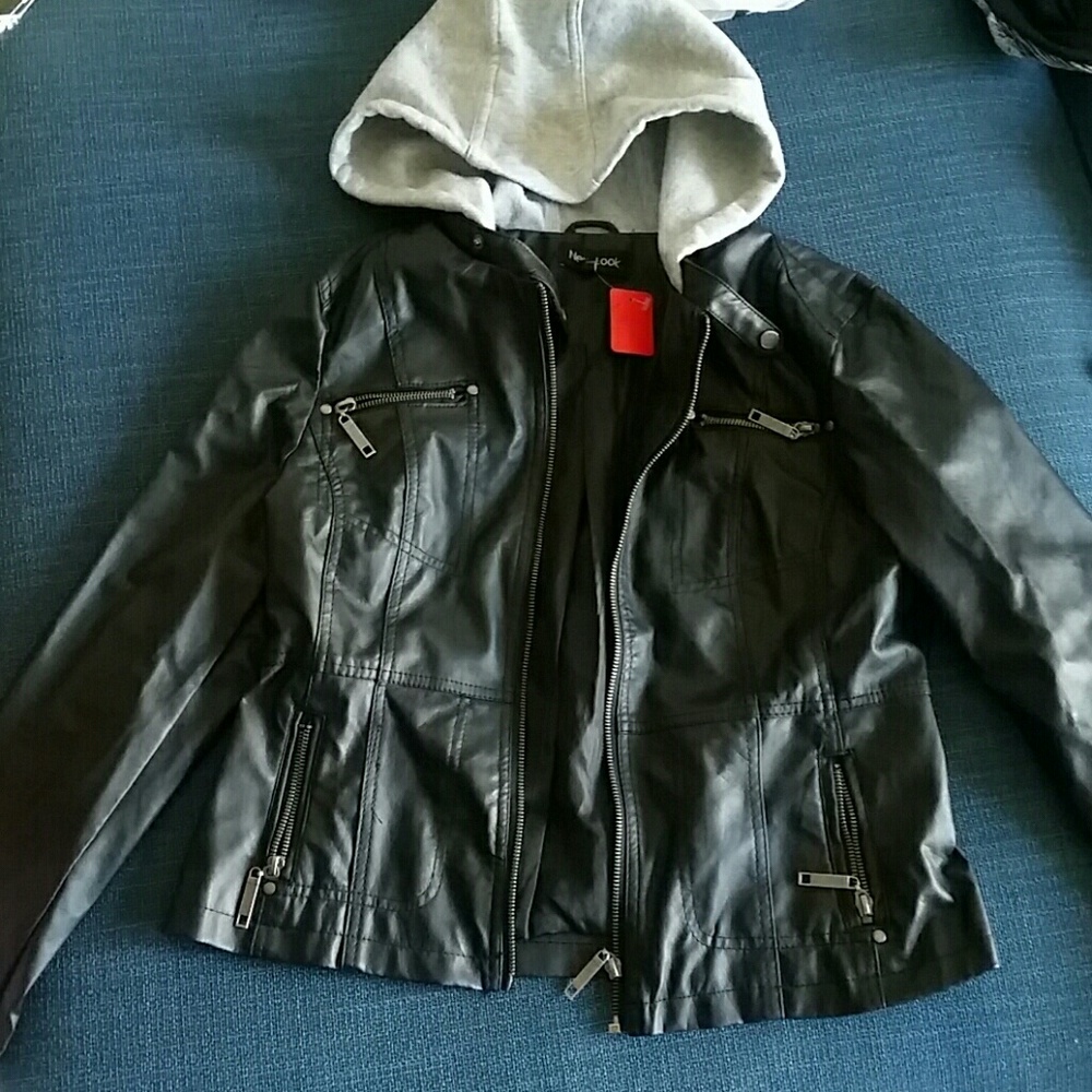 Faux leather black jacket